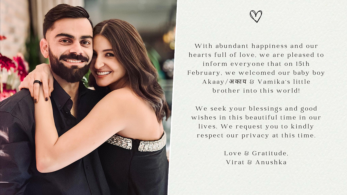 Virat Kohli and Anushka Sharma Welcome Baby Akaay