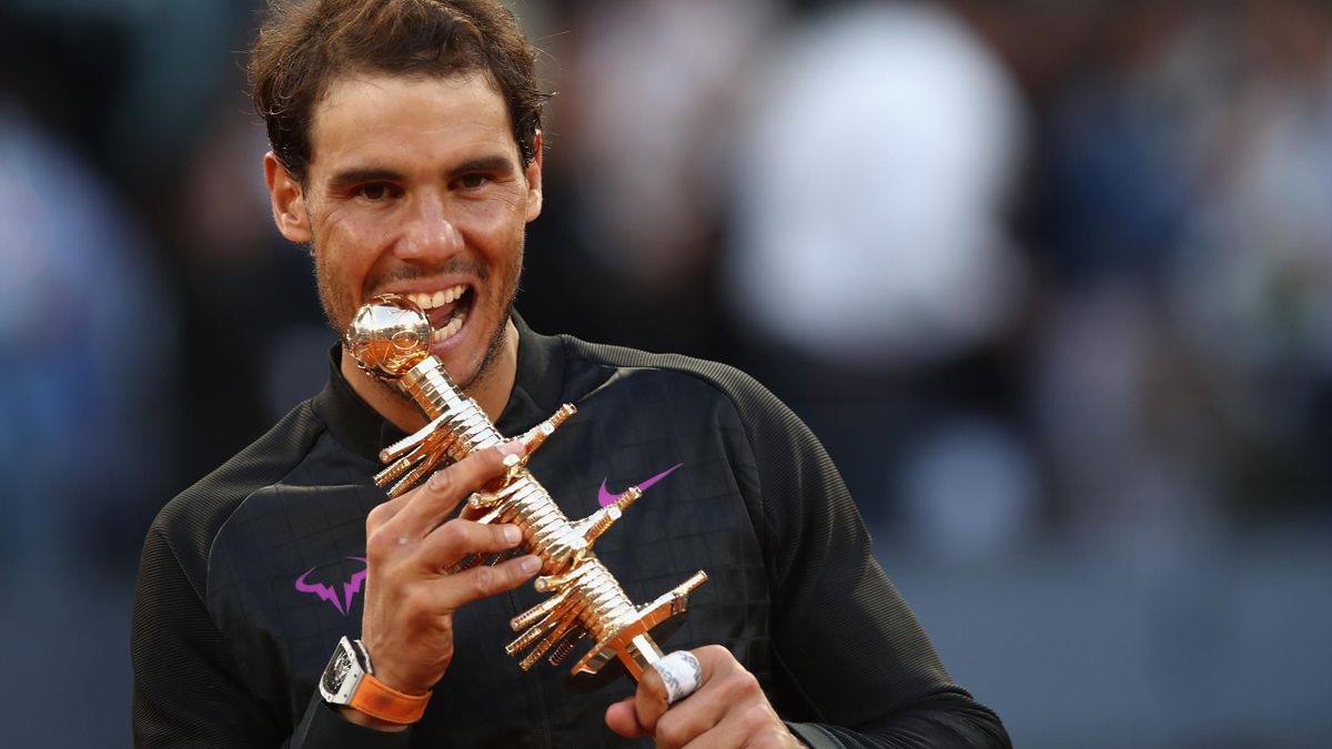 How did Rafael Nadal react after his vintage best win against Alex de Minaur in Madrid Open and what is his ultimate goal for the near future?