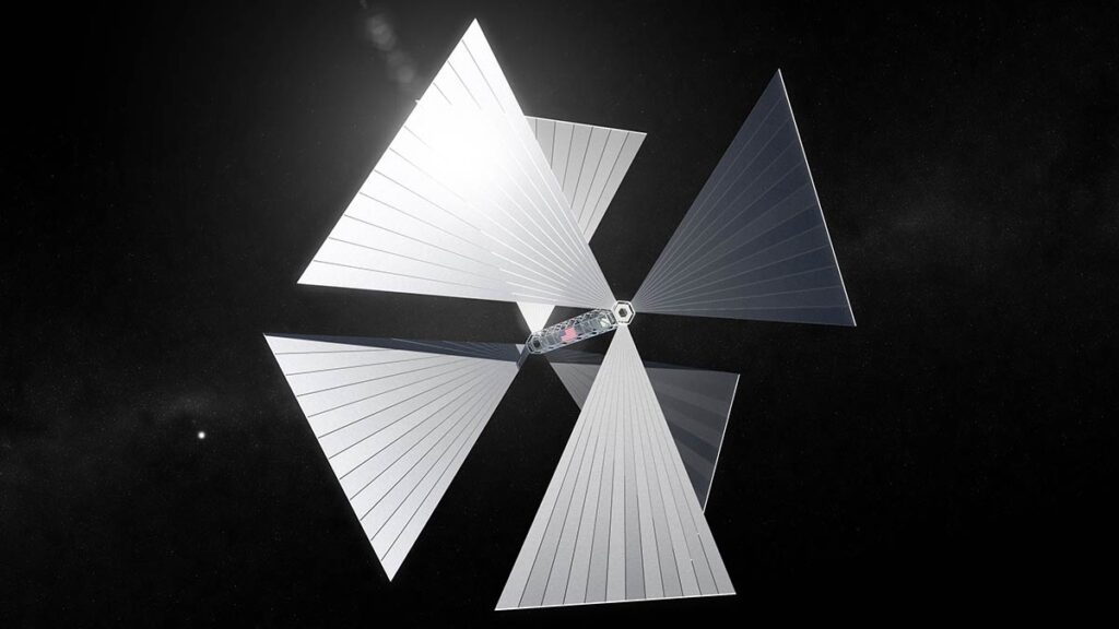 How do solar sails use sunlight for propulsion?