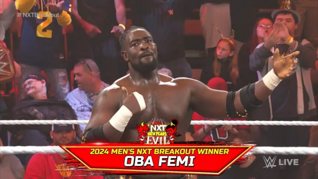 What are WWE veteran Shawn Michaels' thoughts on Oba Femi's potential in WWE NXT?