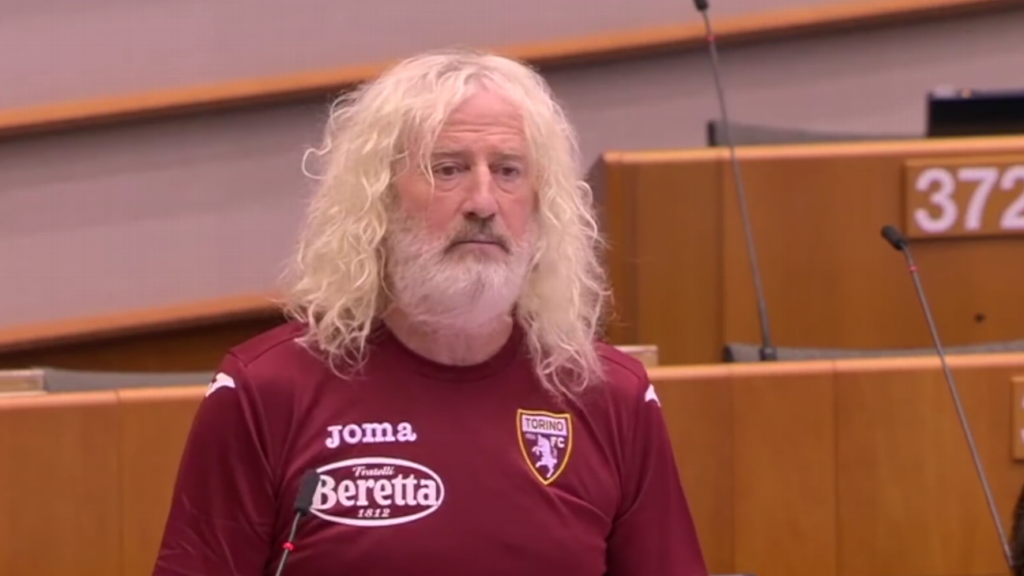 Why did the Irish MEP send a message to Torino and what does he think of Juventus fans?