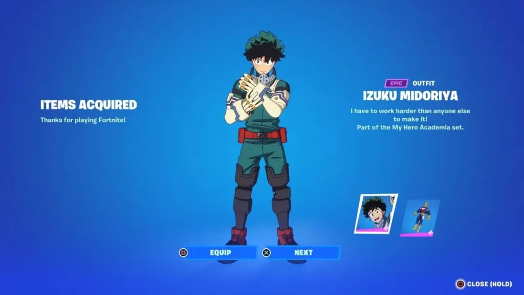 How are My Hero Academia skins and bundles obtained in Fortnite?