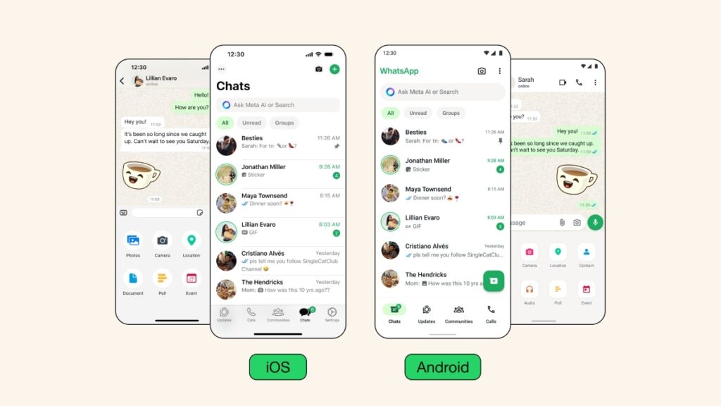 How has WhatsApp improved its interface and dark mode in the latest update?