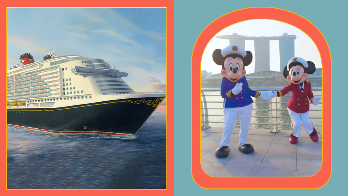 What are the uniquely themed areas onboard the Disney Adventure cruise ship inspired by, and what experiences can guests expect in these areas?